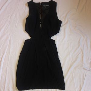 NBD black cut out mini dress